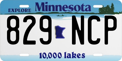 MN license plate 829NCP