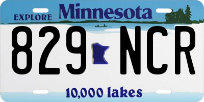 MN license plate 829NCR