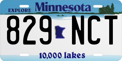 MN license plate 829NCT