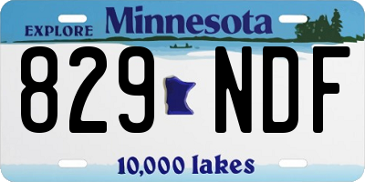 MN license plate 829NDF