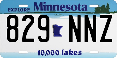 MN license plate 829NNZ