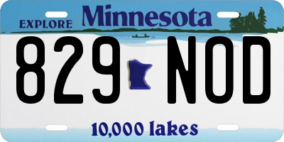MN license plate 829NOD