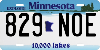 MN license plate 829NOE