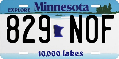 MN license plate 829NOF