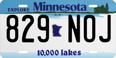 MN license plate 829NOJ