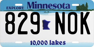 MN license plate 829NOK