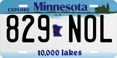 MN license plate 829NOL