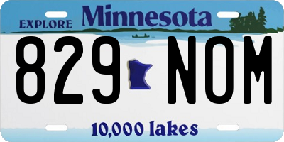 MN license plate 829NOM