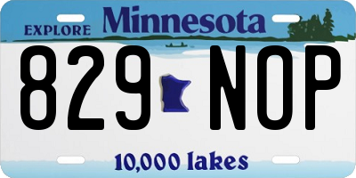 MN license plate 829NOP