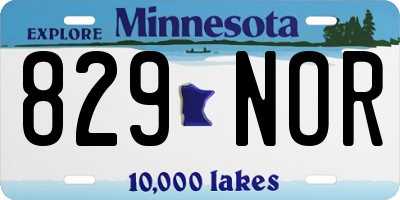 MN license plate 829NOR