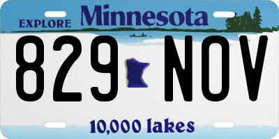 MN license plate 829NOV