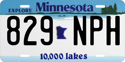 MN license plate 829NPH
