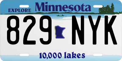 MN license plate 829NYK