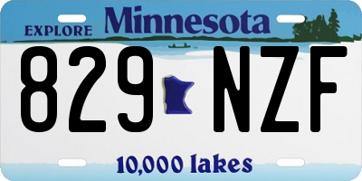 MN license plate 829NZF