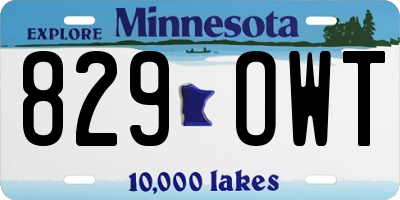 MN license plate 829OWT