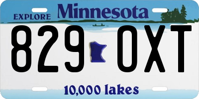 MN license plate 829OXT