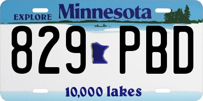 MN license plate 829PBD