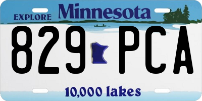 MN license plate 829PCA