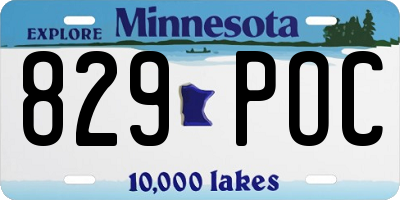 MN license plate 829POC