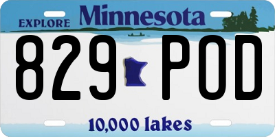 MN license plate 829POD