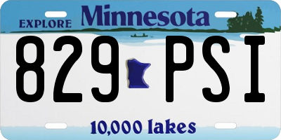 MN license plate 829PSI
