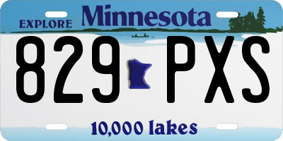 MN license plate 829PXS