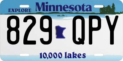 MN license plate 829QPY