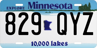 MN license plate 829QYZ