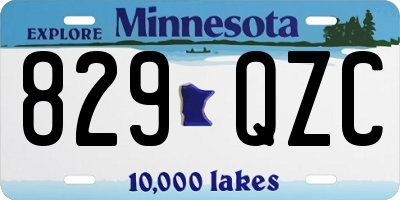 MN license plate 829QZC