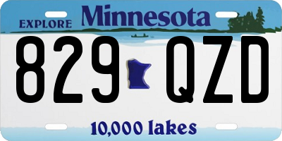 MN license plate 829QZD