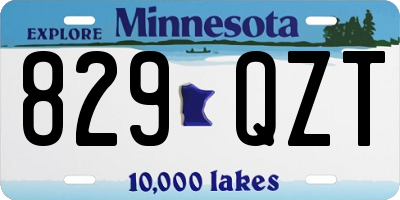 MN license plate 829QZT