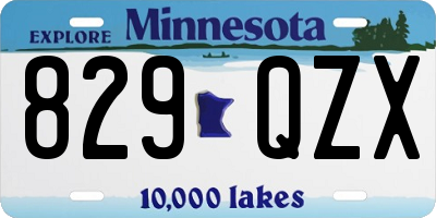 MN license plate 829QZX