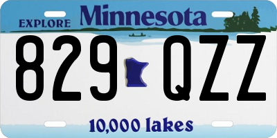 MN license plate 829QZZ
