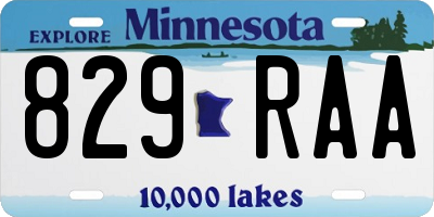 MN license plate 829RAA