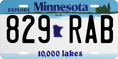 MN license plate 829RAB