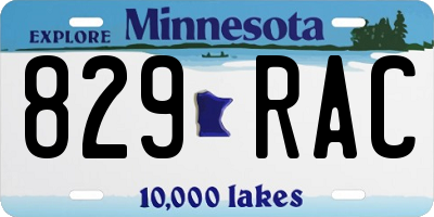MN license plate 829RAC