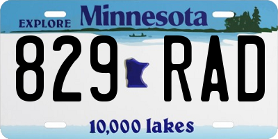 MN license plate 829RAD