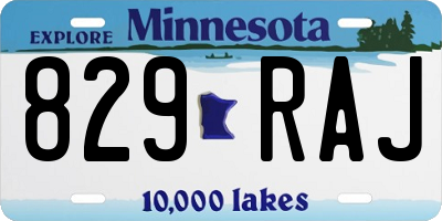 MN license plate 829RAJ