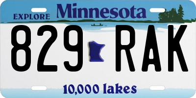 MN license plate 829RAK