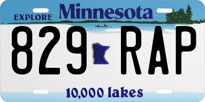 MN license plate 829RAP