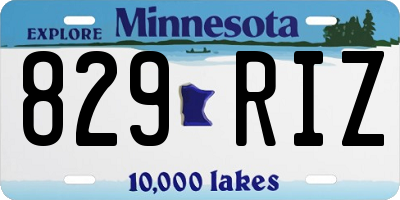 MN license plate 829RIZ