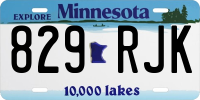MN license plate 829RJK