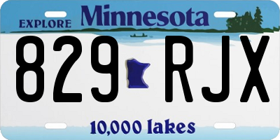 MN license plate 829RJX