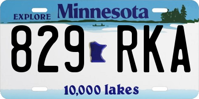 MN license plate 829RKA