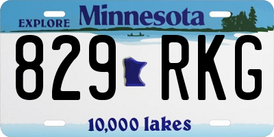 MN license plate 829RKG