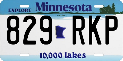MN license plate 829RKP