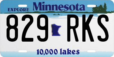 MN license plate 829RKS