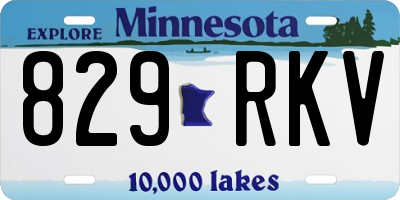MN license plate 829RKV