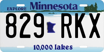 MN license plate 829RKX