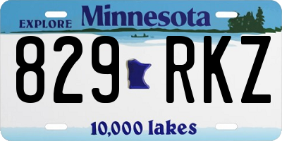 MN license plate 829RKZ